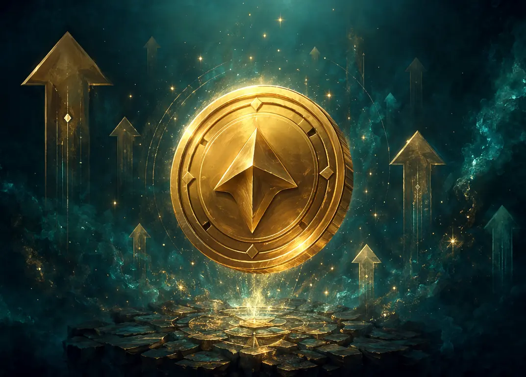 Goldene APX-Münze umgeben von Voting-Symbolen